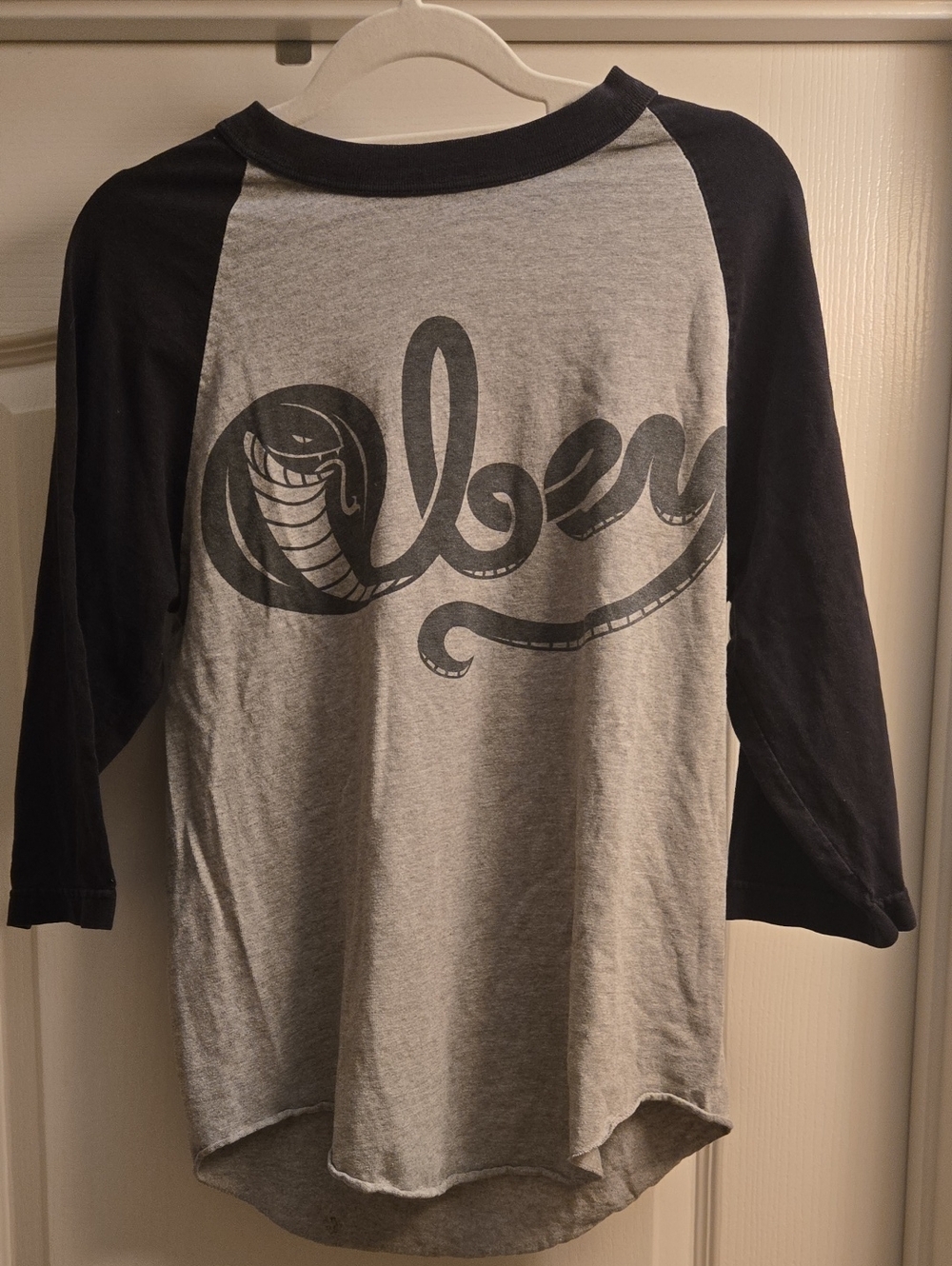 Men's Grey & Black Obey Shirt with Cobra Graphic